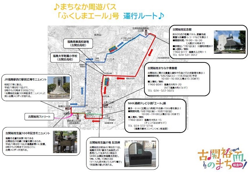 まちなか周遊バス-「ふくしまエール号」運行ルート