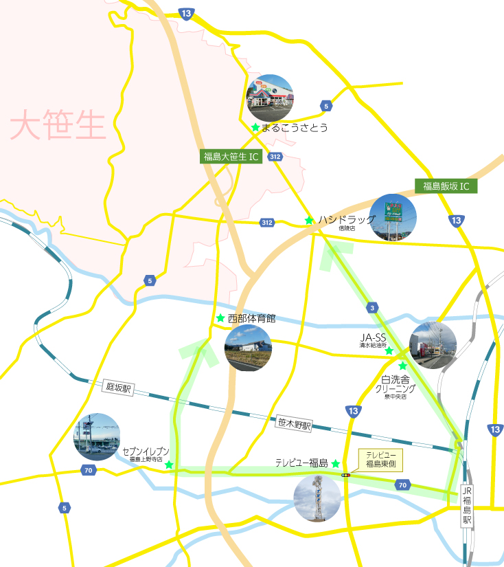 大笹生エリア広域マップ