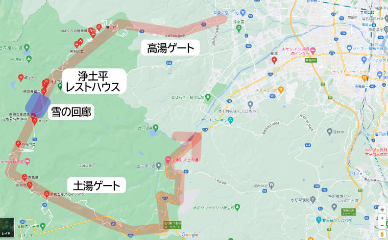 磐梯吾妻スカイラインルートマップ