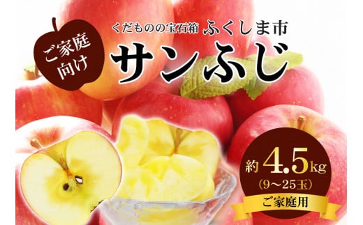 【ふるさと納税】No.2773 サンふじりんご 訳あり ご家庭用 約4.5kg【2025年度発送】