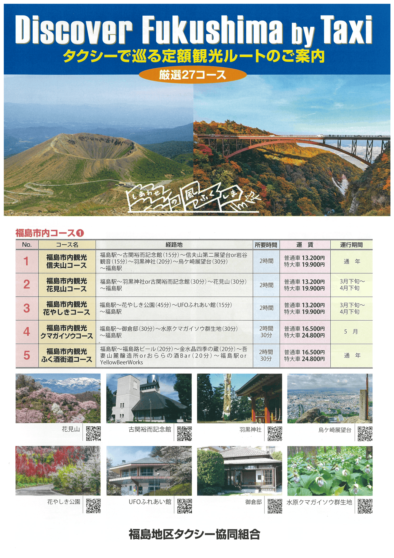 タクシーで巡る定額観光ルートのご案内