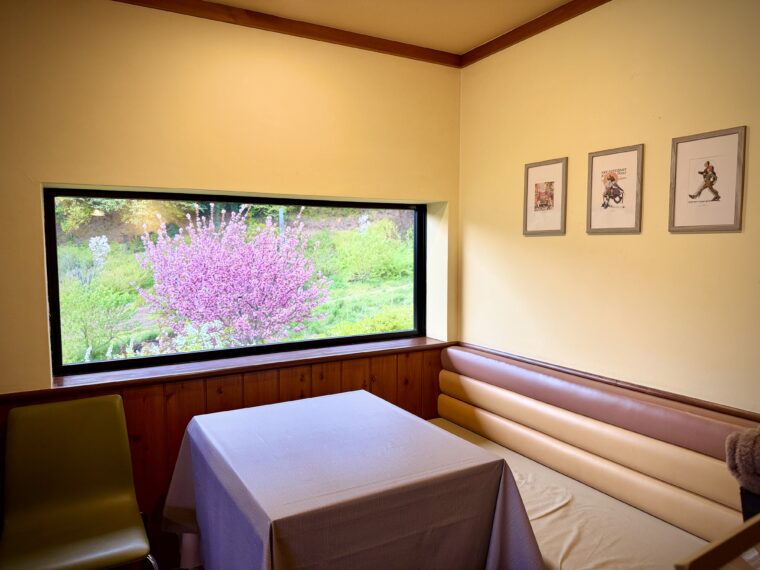 この日（4月下旬）は満開の八重桜が！華やかなピンクに目を奪われました